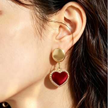 Heart Shape Drop Earrings
