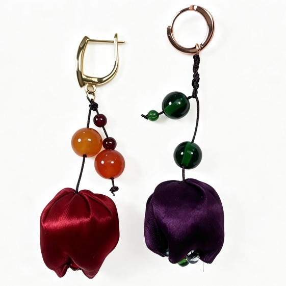 Flower Bud  Drop Earrings