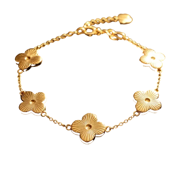 Four-Leaf Clover Chain Bracelet